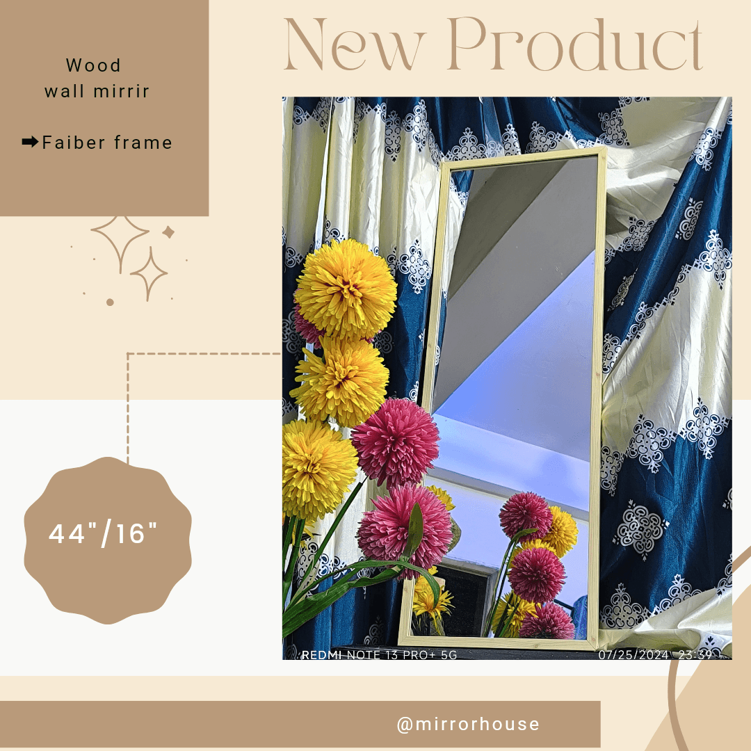 wood colour  wall mirror