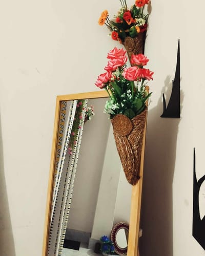 কেরোসিন wood frame stand mirror_img_1